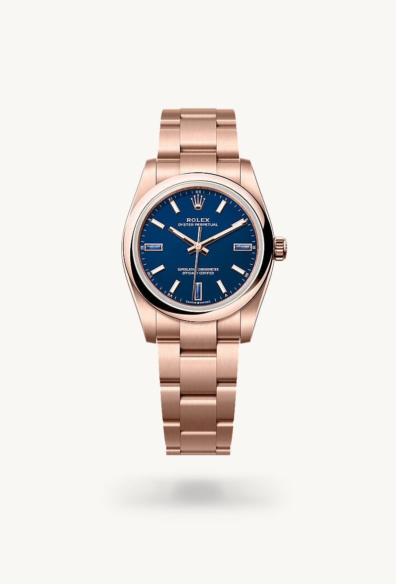 Rolex Oyster Perpetual de 18 ct Everose gold, M124205-0002 - Jael Joyería