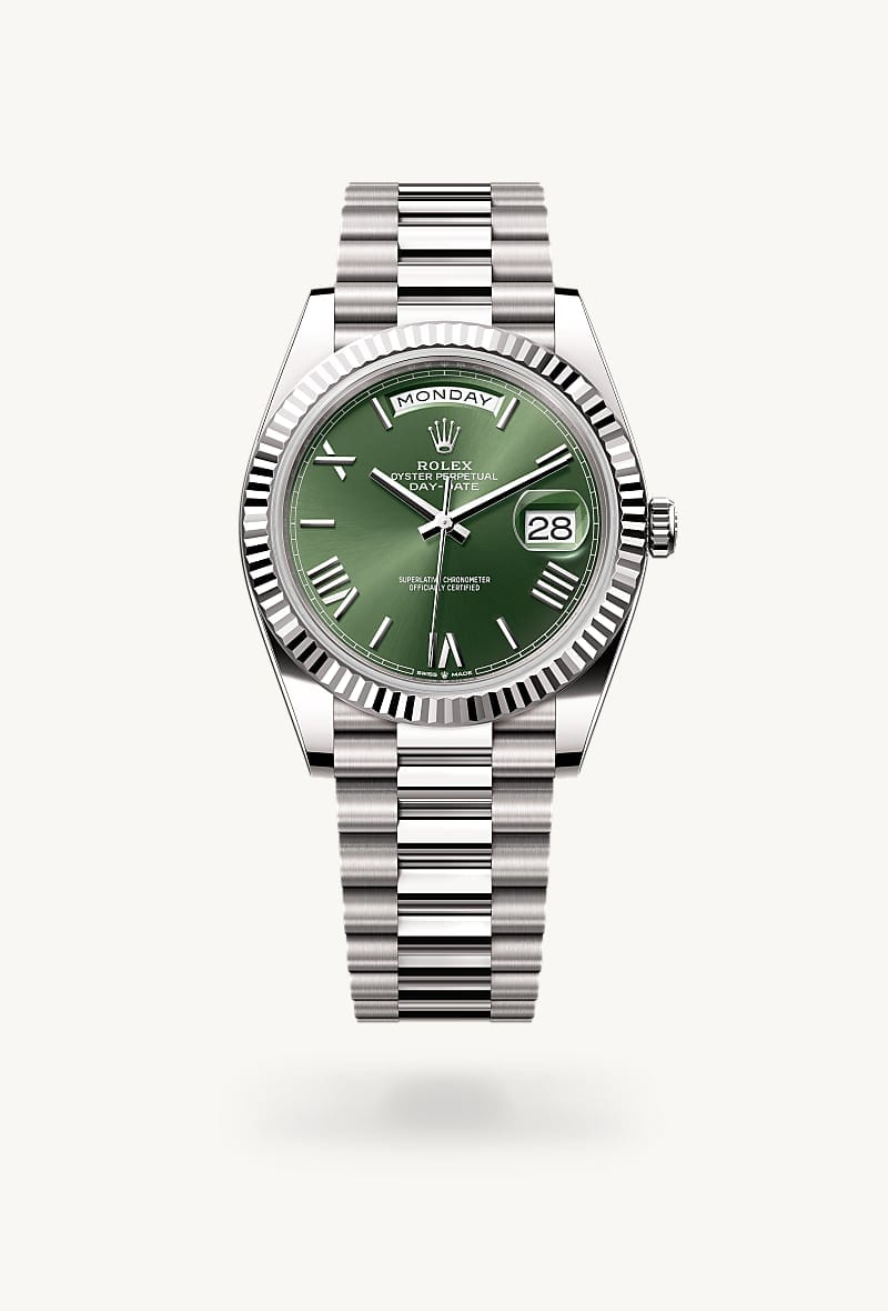 Rolex Day-Date de 18 ct white gold, M228239-0033 - Jael Joyería
