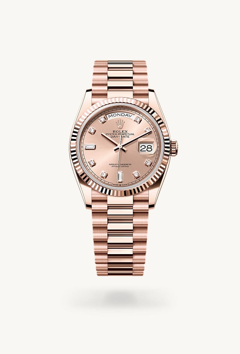 rolex Day-Date de Oro Everose de 18 quilates, M128235-0009 - Jael Joyería