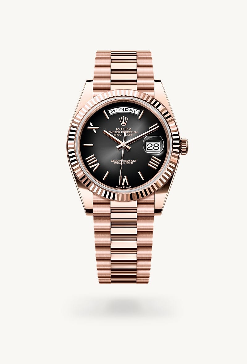 rolex Day-Date de Oro Everose de 18 quilates, M228235-0055 - Jael Joyería