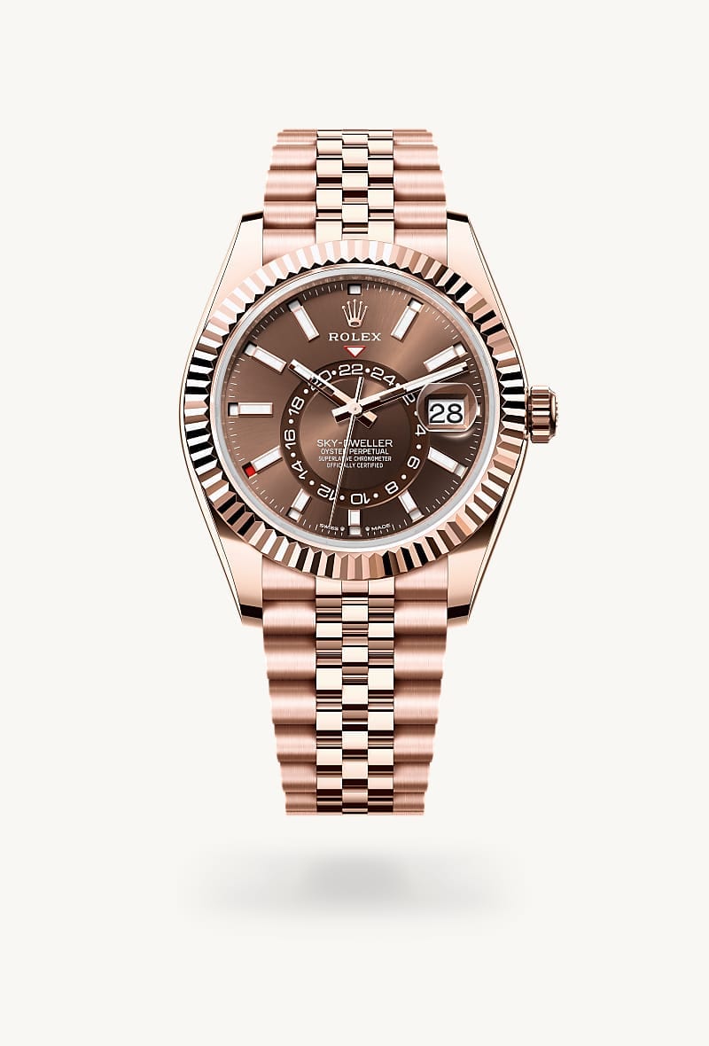 rolex Sky-Dweller de Oro Everose de 18 quilates, M336935-0006 - Jael Joyería