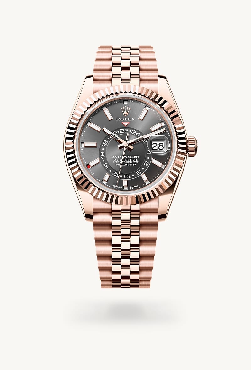 rolex Sky-Dweller de Oro Everose de 18 quilates, M336935-0008 - Jael Joyería