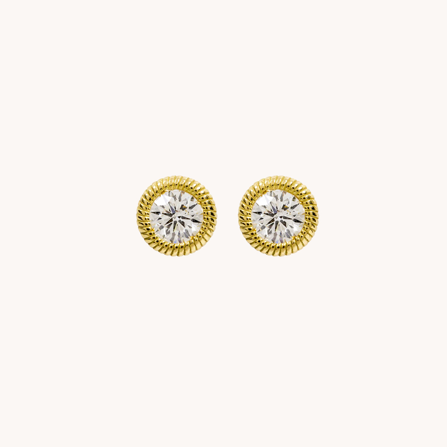 LEANDRA CABO EARRINGS YELLOW GOLD AND DIAMONDS