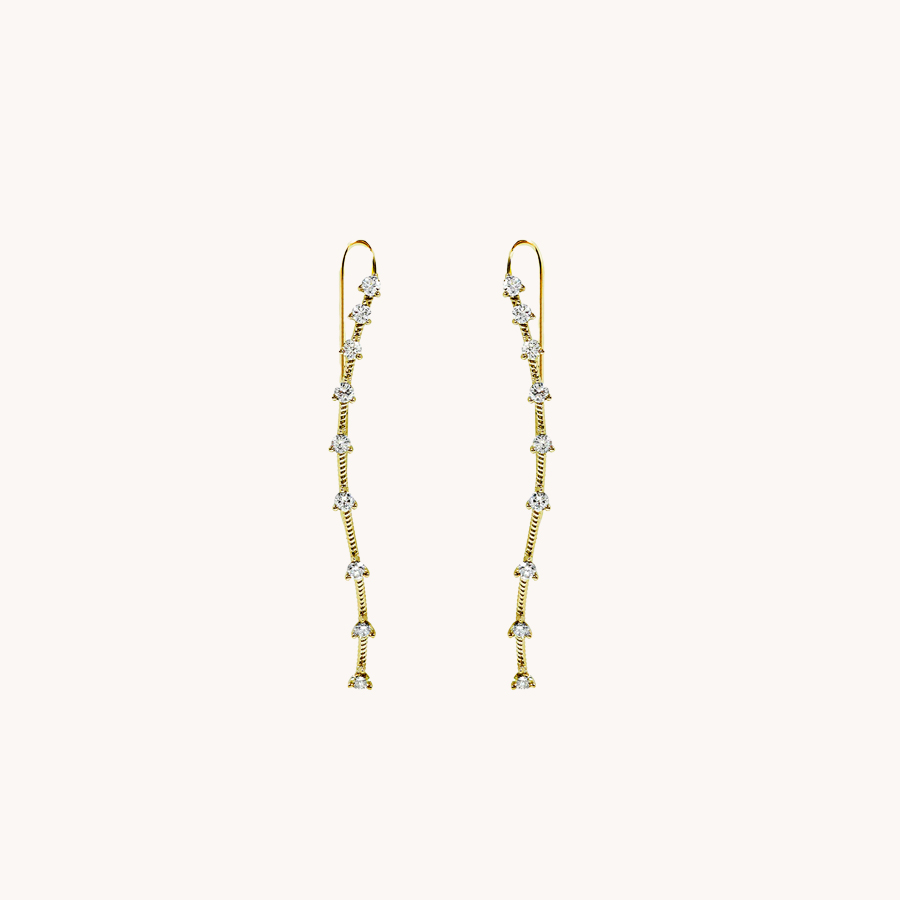 PENDIENTES LEANDRA CABO RÍGIDOS ORO AMARILLO Y DIAMANTES