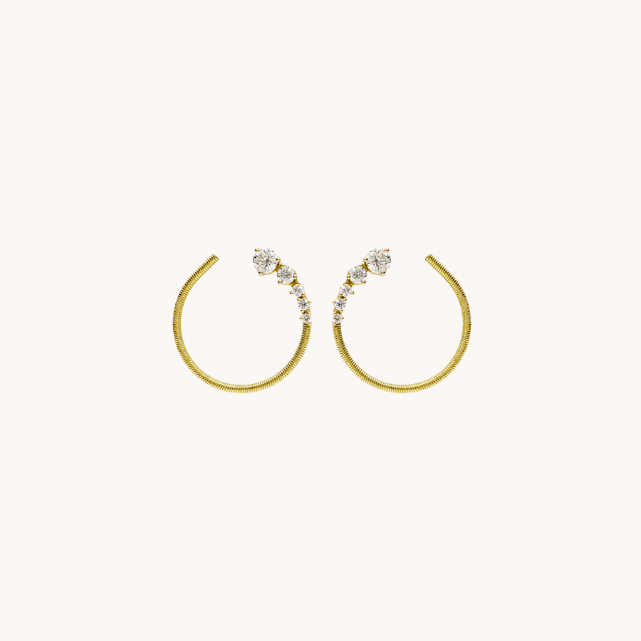 PENDIENTES LEANDRA CABO RUEDA ORO AMARILLO Y DIAMANTES