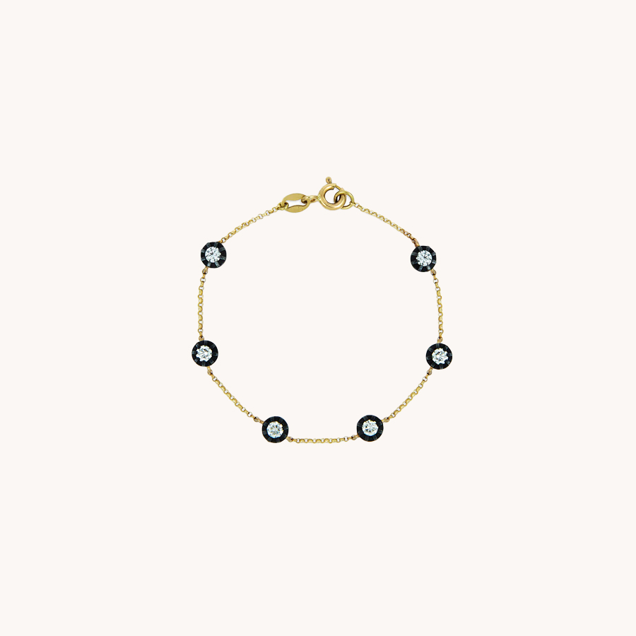 LEANDRA BRACELET 6 DIAMONDS YELLOW GOLD