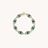 LEANDRA EYE BRACELET YELLOW GOLD, DIAMONDS AND EMERALDS