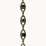 LEANDRA EYE BRACELET YELLOW GOLD, DIAMONDS AND EMERALDS