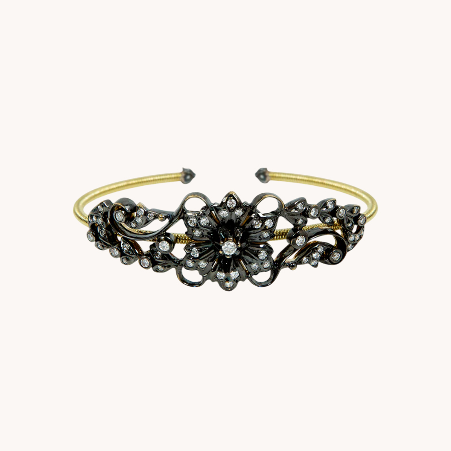 LEANDRA FLORA BRACELET YELLOW GOLD AND DIAMONDS