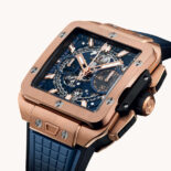 HUBLOT SQUARE BANG UNICO KING GOLD GOLD BLUE 42MM WATCH