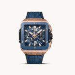 RELOJ HUBLOT SQUARE BANG UNICO KING GOLD BLUE CERAMIC 42MM