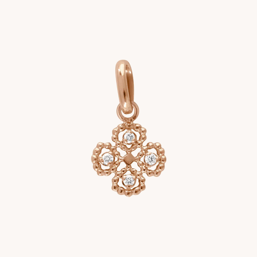 COLGANTE GIGI CLOZEAU TRÉBOL ORO ROSA Y DIAMANTES