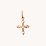 PENDANT GIGI CLOZEAU VINTAGE CROSS WITH DIAMONDS PINK GOLD