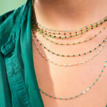 GIGI CLOZEAU CLASSIC GIGI EMERALD ROSE GOLD NECKLACE