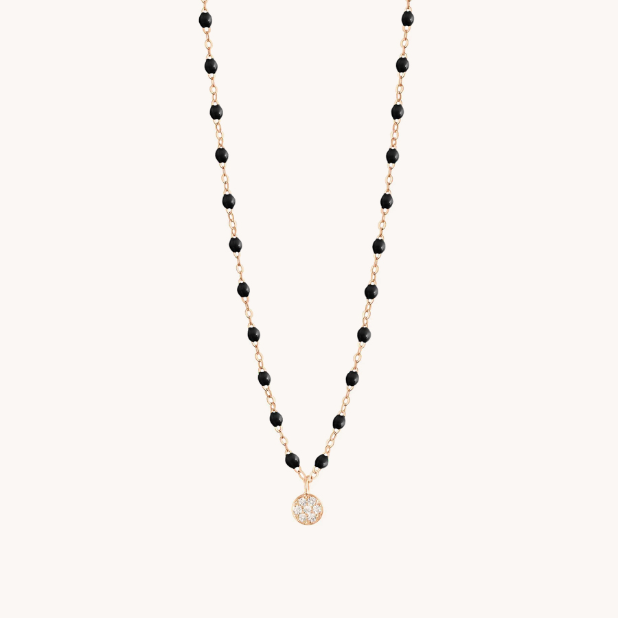 GIGI CLOZEAU PUCE CLASSIC GIGI NECKLACE BLACK GIGI ROSE GOLD AND DIAMONDS