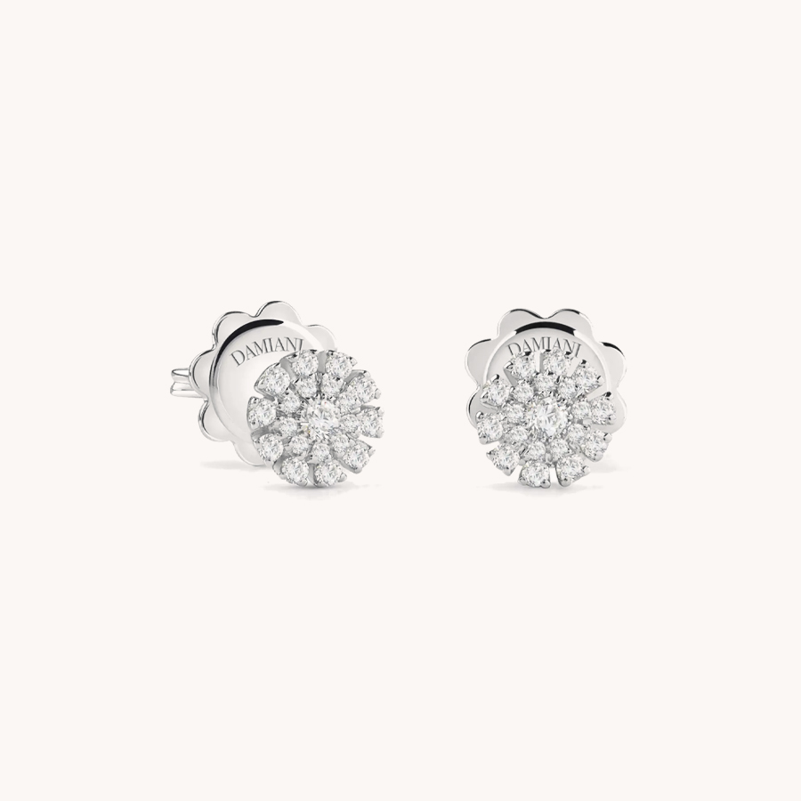 PENDIENTES DAMIANI MARGHERITA ORO BLANCO Y DIAMANTES