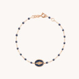 GIGI CLOZEAU MIDNIGHT BRACELET WITH ROSE GOLD MADONE RESIN CHARM